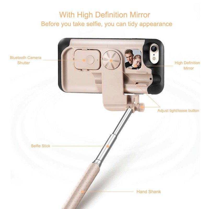 Adjustable Selfie Stick iPhone Case for iPhone 8