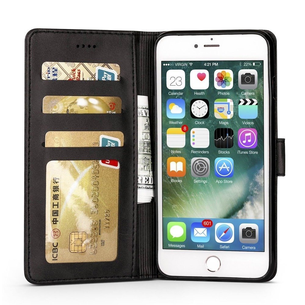 Reparatie mogelijk Eerlijk vlot Leather Wallet Case With Credit Card Holder For iPhone 6 / 6s Plus