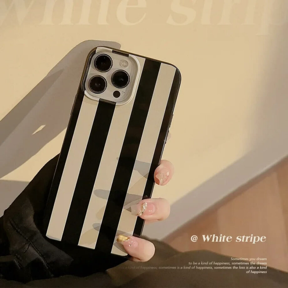 Black and White Striped Phone Case