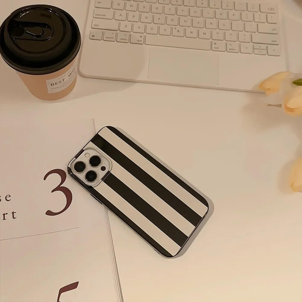 Black and White Striped iPhone Case