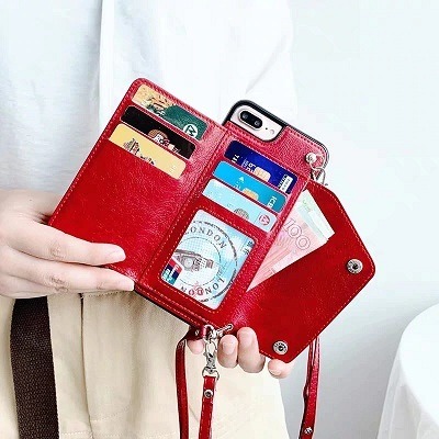 iPhone 12 Mini Crossbody Wallet Case for Women Girl Lanyard Card Holder  Zipper Phone Pouch Purse Case with Strap Magnetic iPhone 12 Mini Flip  Protective Back Cover Small Crossbody Phone Bag Black :