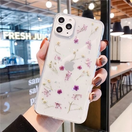 Pressed Dried Flower Case For iPhone 16 Pro Max, 15, 14, 13, 12