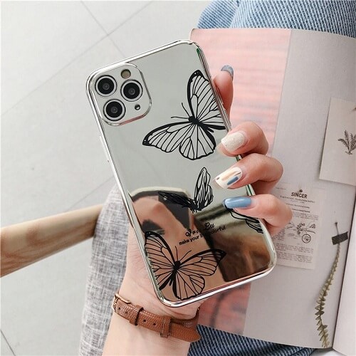 For iPhone 11 Pro Max/11/11 Pro Phone Case for Women/Girls,Luxury Mirror  Cover
