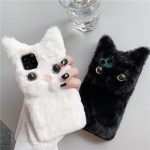 3D Cute Fluffy Cat Phone Case for iPhone 15 14 13 12 11 Pro Max