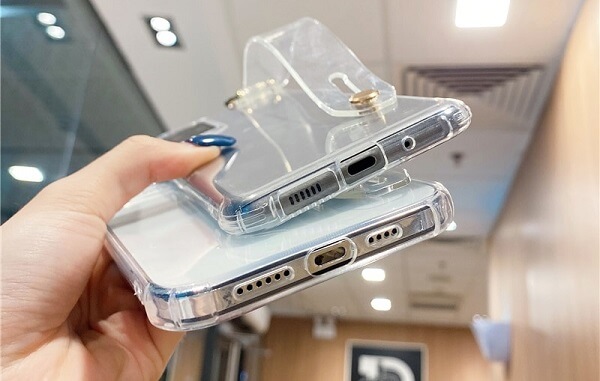 Shockproof Transparent iPhone Case With Handle Strap on Back