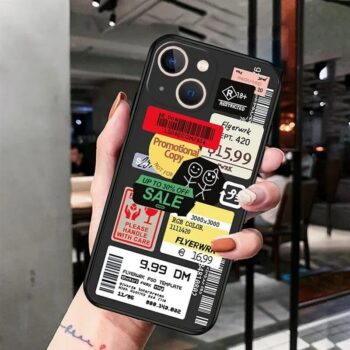 Retro Bar Code Label iPhone Case (1)