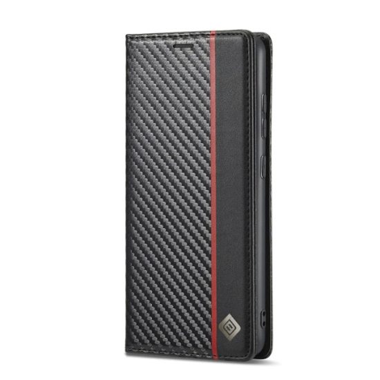 Carbon Fiber Leather Wallet Phone Case With Card holder