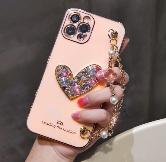 Crystal iPhone Case With Hand Bracelet - Waw Cases