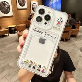 Snoopy Clear iPhone Case with Card Slot