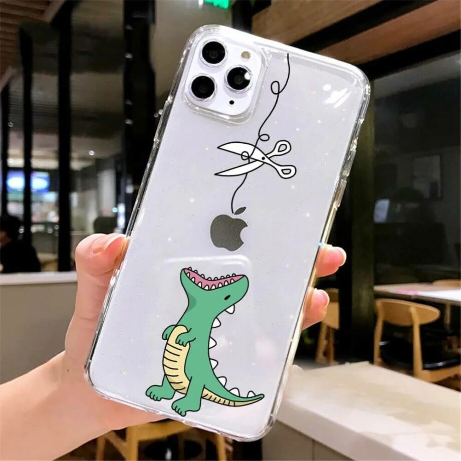 Dinosaur eating apple iPhone case