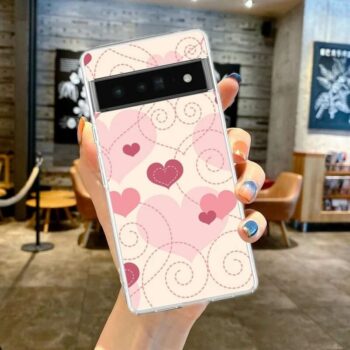 Cute Hand-Drawn Pink Hearts Google Pixel Case