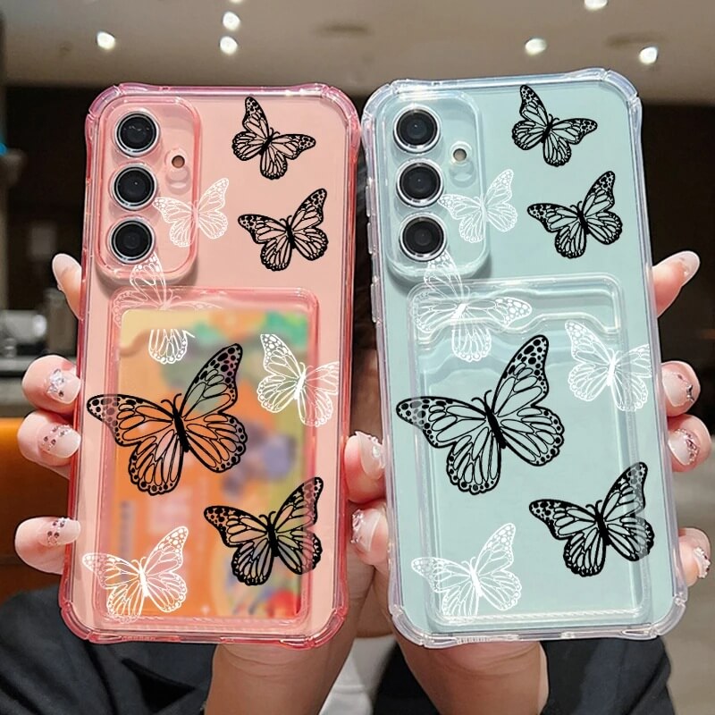 Aesthetic Butterfly Photocard Phone Case for Samsung S24 S23 S22 SERIES