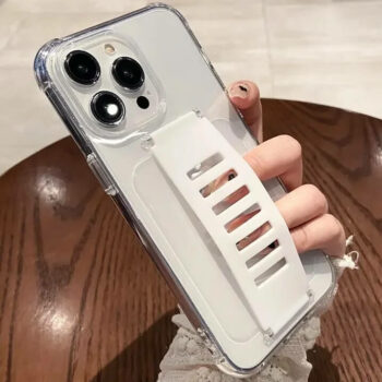 Clear Silicone Samsung Case With Grip Stand Holder