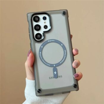 Hybrid Magnetic Matte Clear Bumper Samsung Phone Case