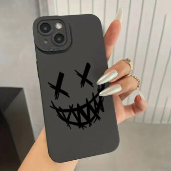Horror Smile Black iPhone Case