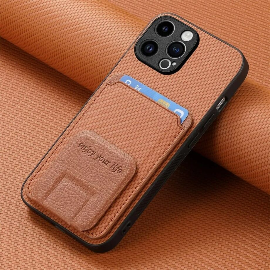 Shockproof Knit Magnetic Wallet Google Pixel Case- brown