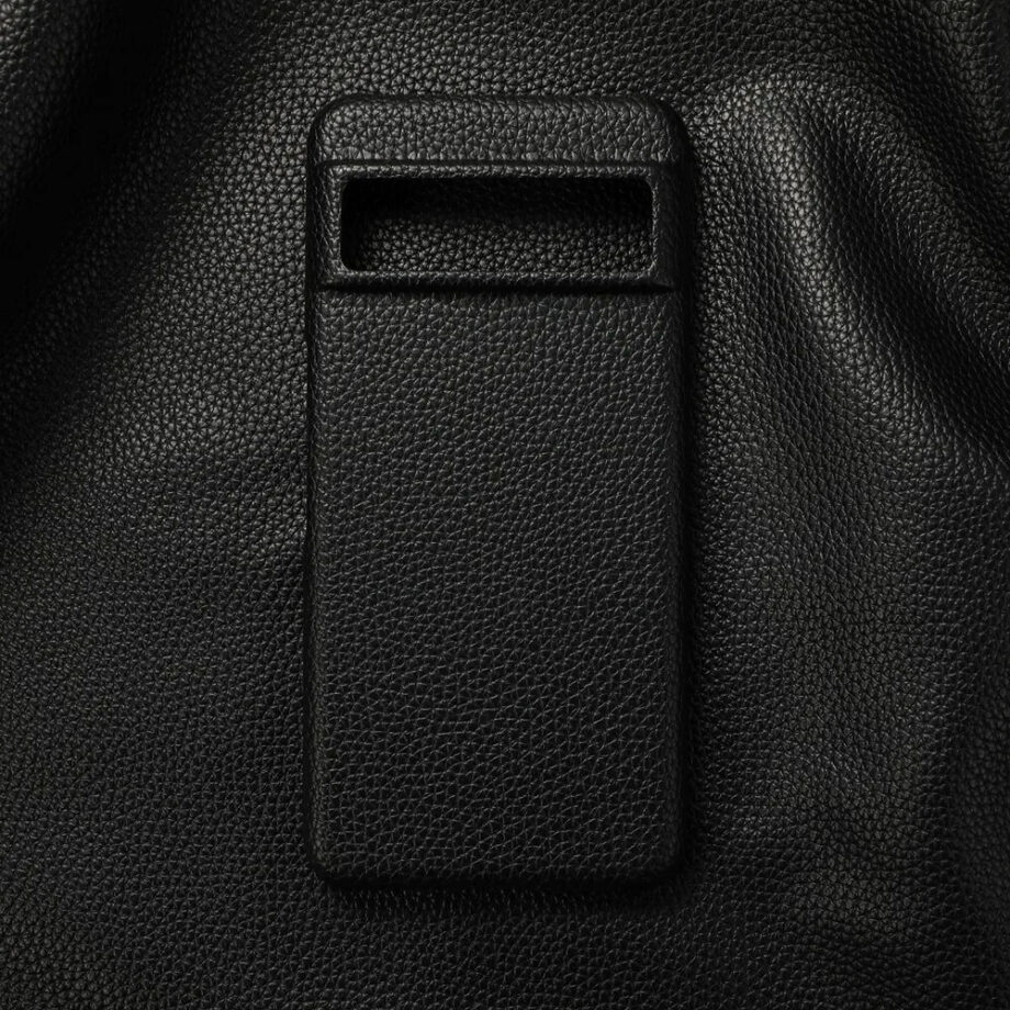 Lychee Pattern Genuine Leather Case for Pixel 9 Series - black