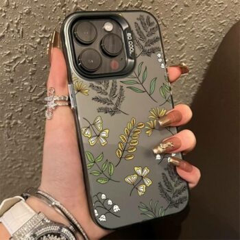 Botanical Flower and Leaf Pattern iPhone Case