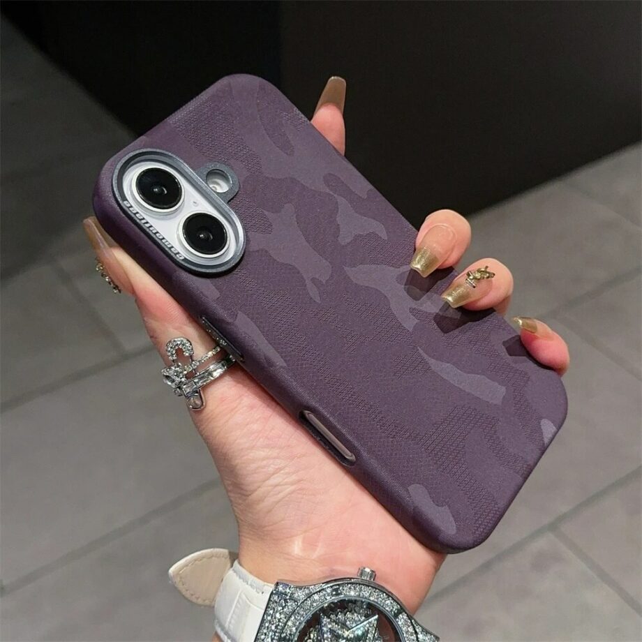 Camo iPhone 16 Case- purple