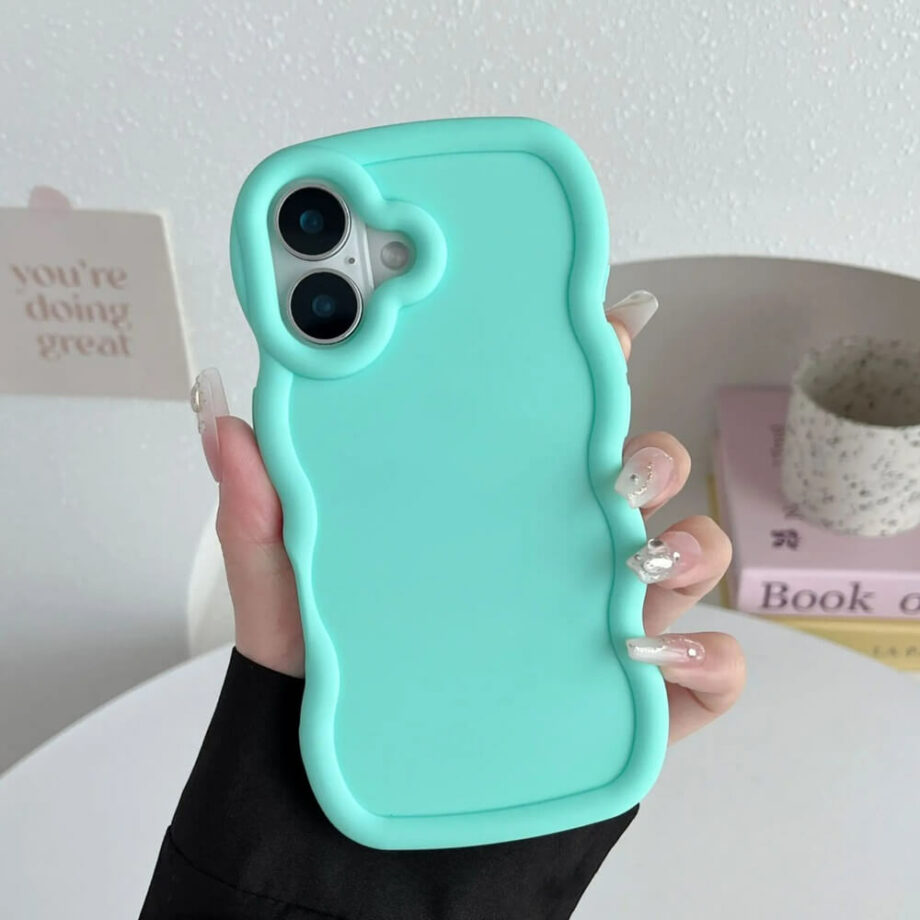 Curly Wave Frame Phone Case- light_blue