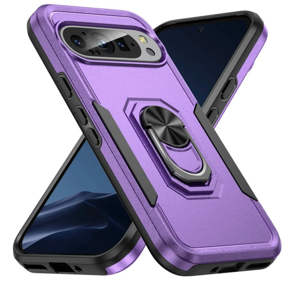 Full Coverage Case with Ring Stand for Pixel 9 Series - Purple