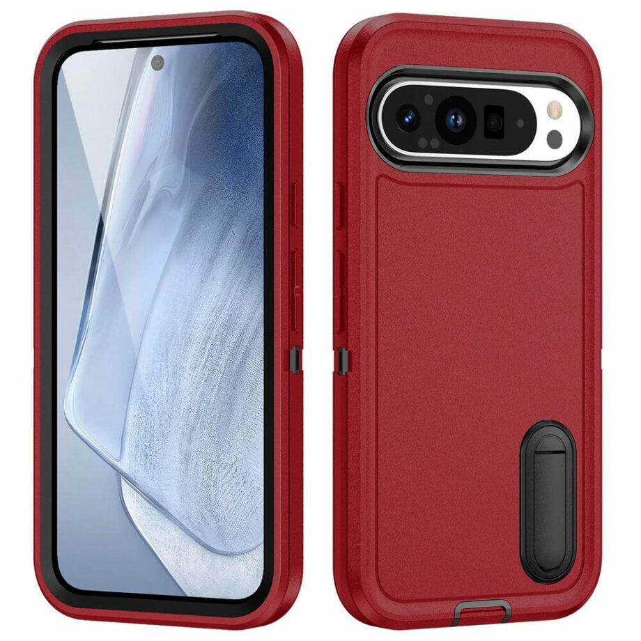 Heavy Duty Shockproof Google Pixel Phone Case - Red