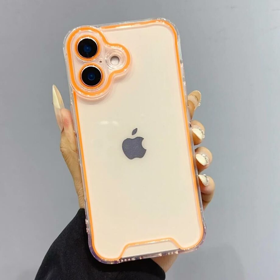 Luminous Chroma Neon Fluorescent Transparent iPhone 16 Case- orange