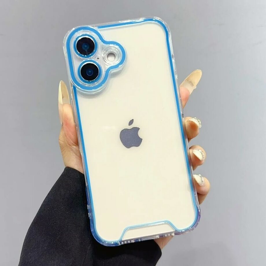 Luminous Neon Fluorescent Transparent iPhone 16 Case- blue