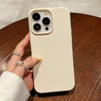 Silicone Litchi Leather Case for iPhone 16, 16 Pro, 16 Pro Max