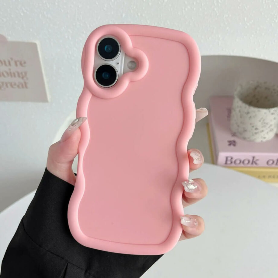 Wave Frame Pattern Phone Case- light_pink