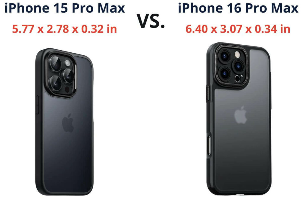 iPhone 15 Pro Max Case vs. 16 Pro Max Size Comparison