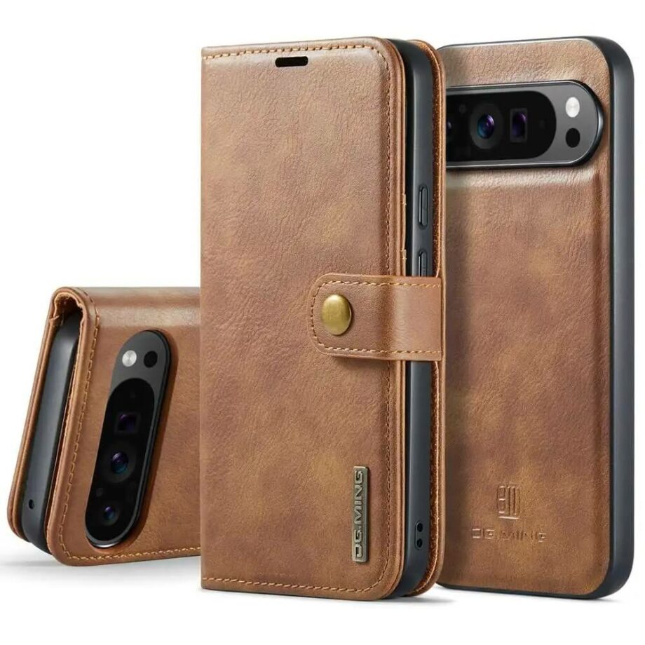 Detachable Magnetic Card Slot Case for Pixel 9 Series - Brown