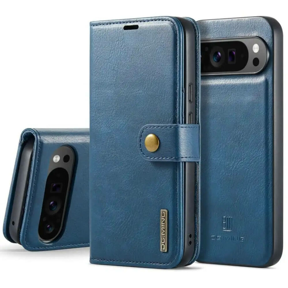 Detachable Magnetic Leather Case - blue