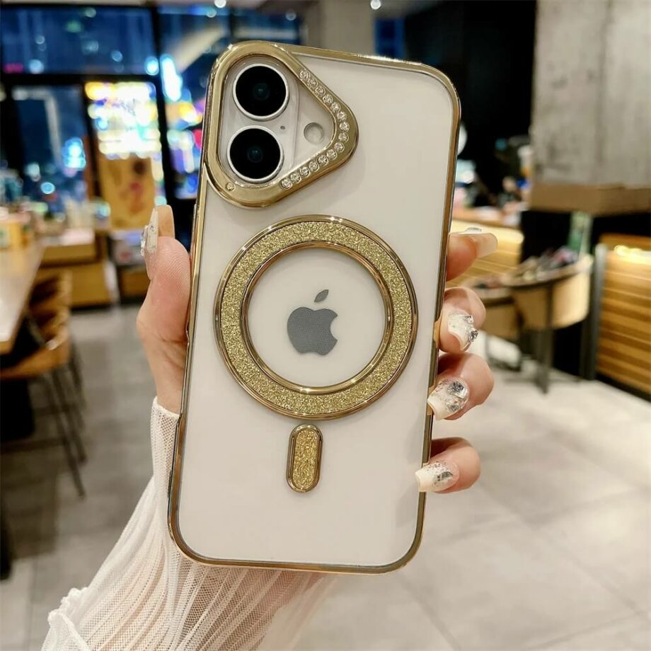 Gold Diamond Magnetic Clear Silicone iPhone Case