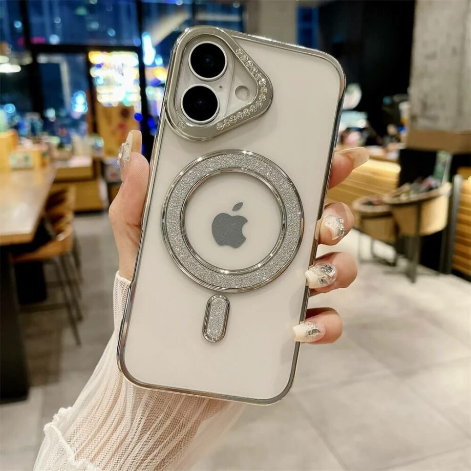 Gray Diamond Magnetic Clear Phone Case