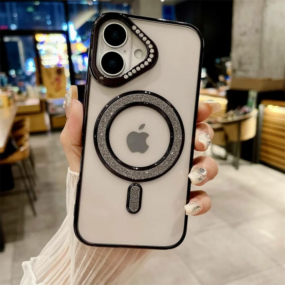 Luxury Diamond Magnetic Clear Silicone iPhone Case