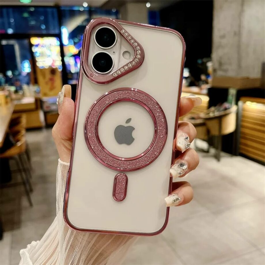 Pink Diamond Magnetic Clear Phone Case