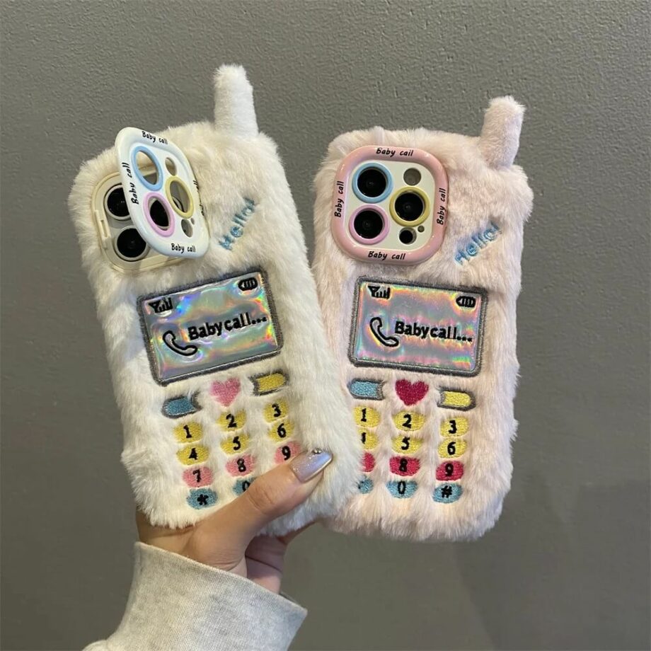 Retro Fuzzy Mobile Shaped Phone Case