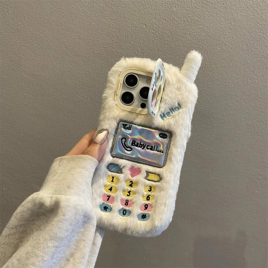 Retro Fuzzy Mobile Shaped iPhone Case