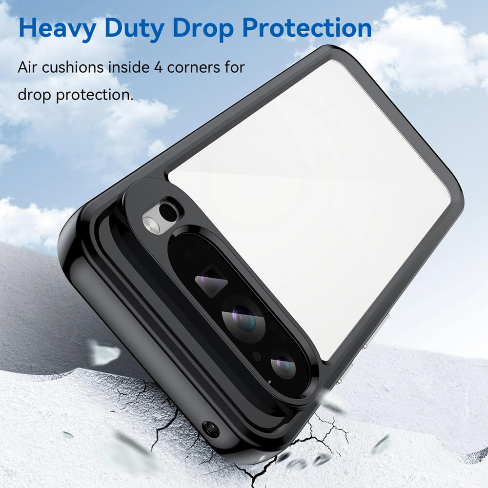 Transparent Acrylic Case with Color Border for Pixel 9, 9 Pro, 9 Pro XL