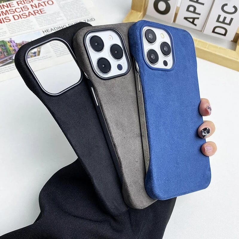 Ultra-Thin Frameless Alcantara MagSafe iPhone Case (2)