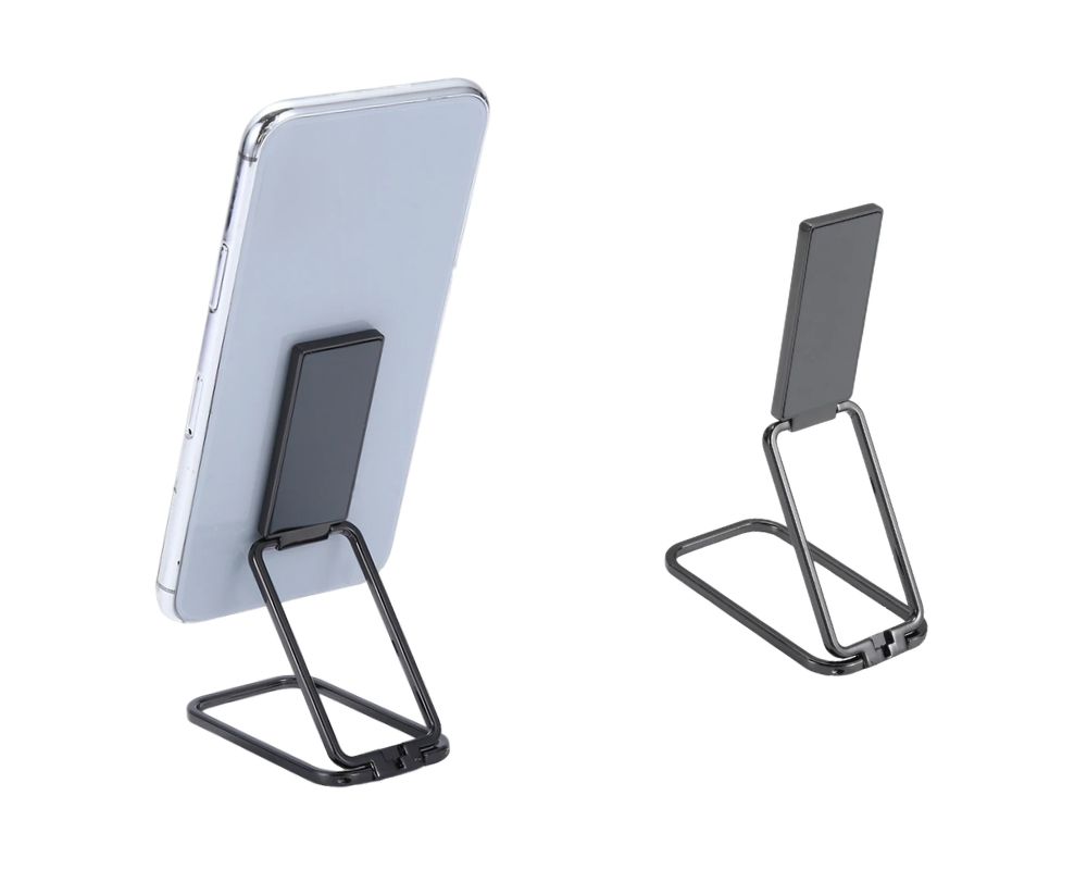 Black foldable phone stand for hands-free use