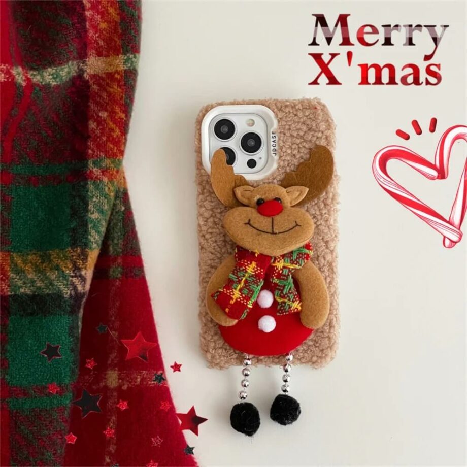 Cozy Reindeer Plush Christmas iPhone Case