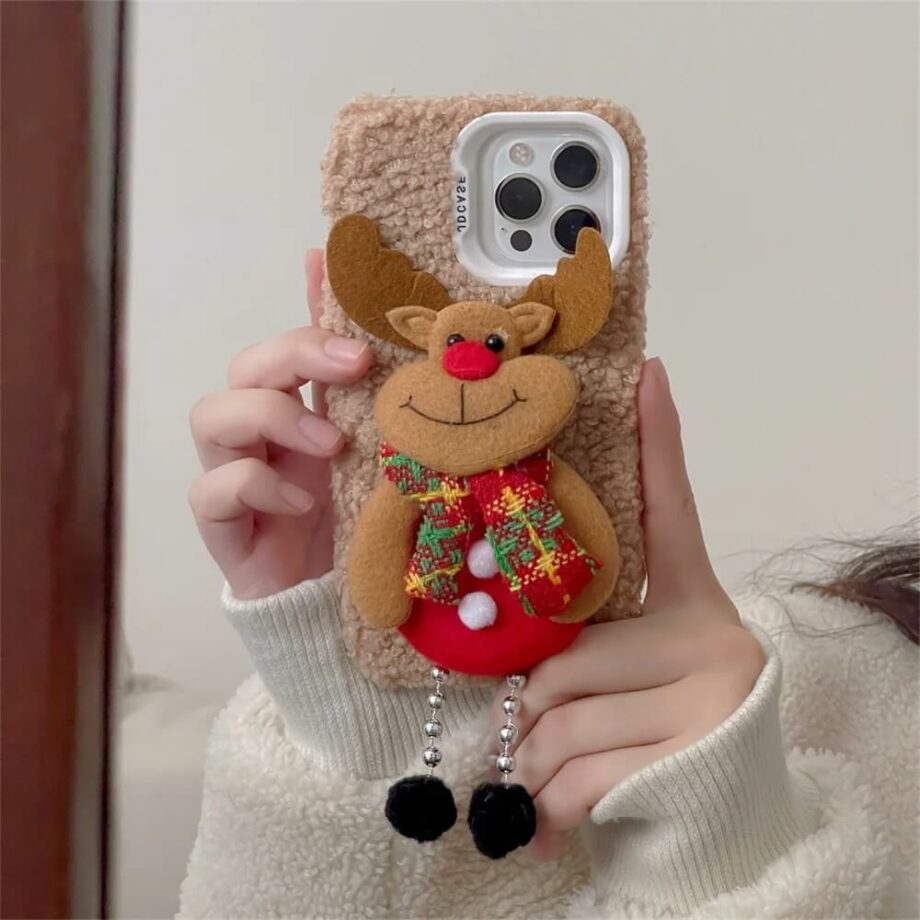 Cozy Reindeer Plush Holiday Phone Case