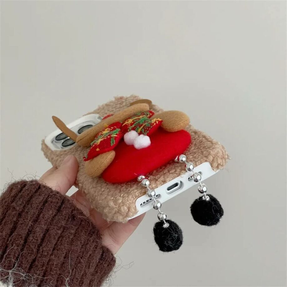 Cozy Reindeer Plush Holiday iPhone Case