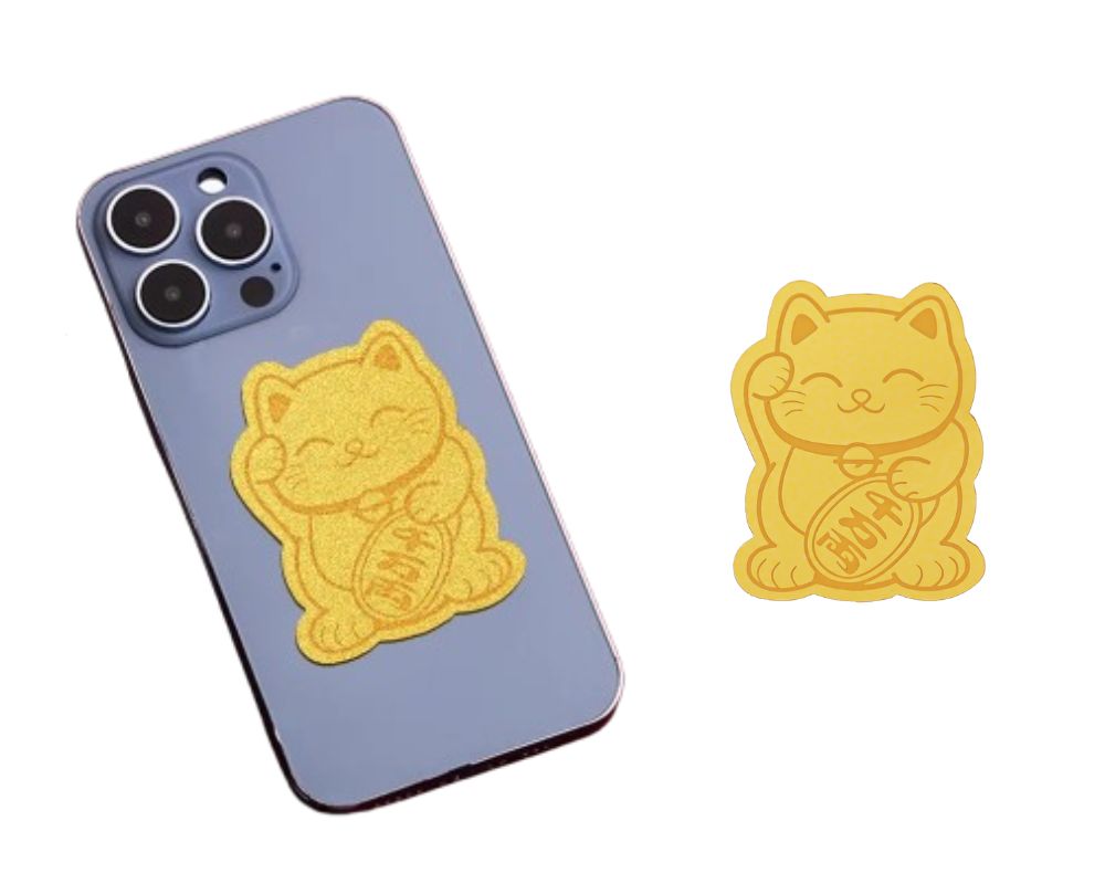 Golden lucky cat sticker