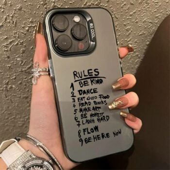 Minimalist Life Rules Motivational iPhone Case