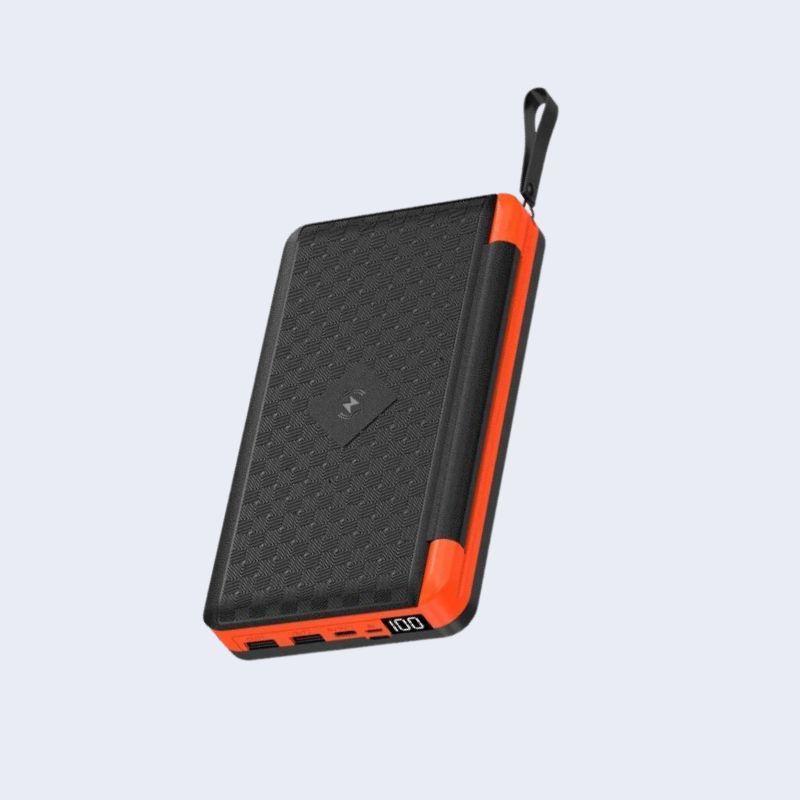 Portable Solar Power Bank with Flip Panel & Wireless USB Charging