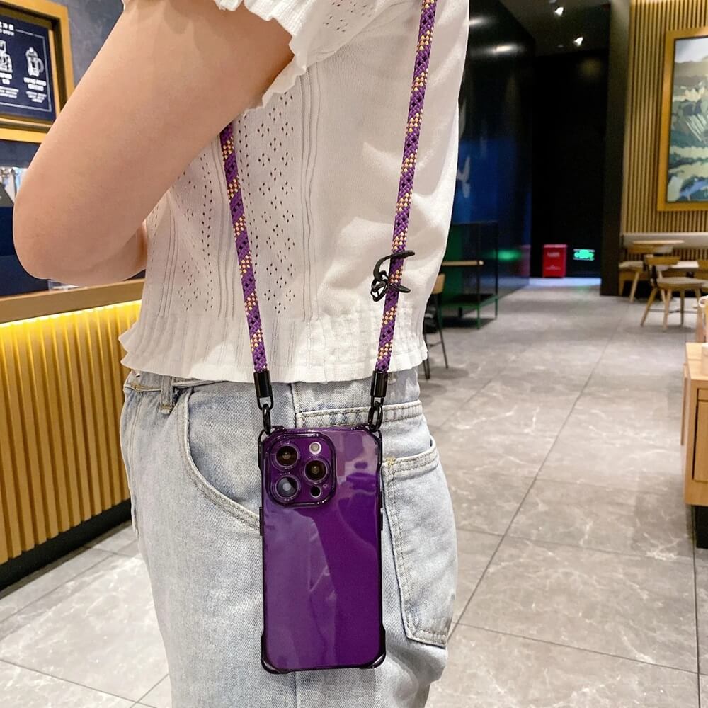 Transparent iPhone Case with Crossbody Strap