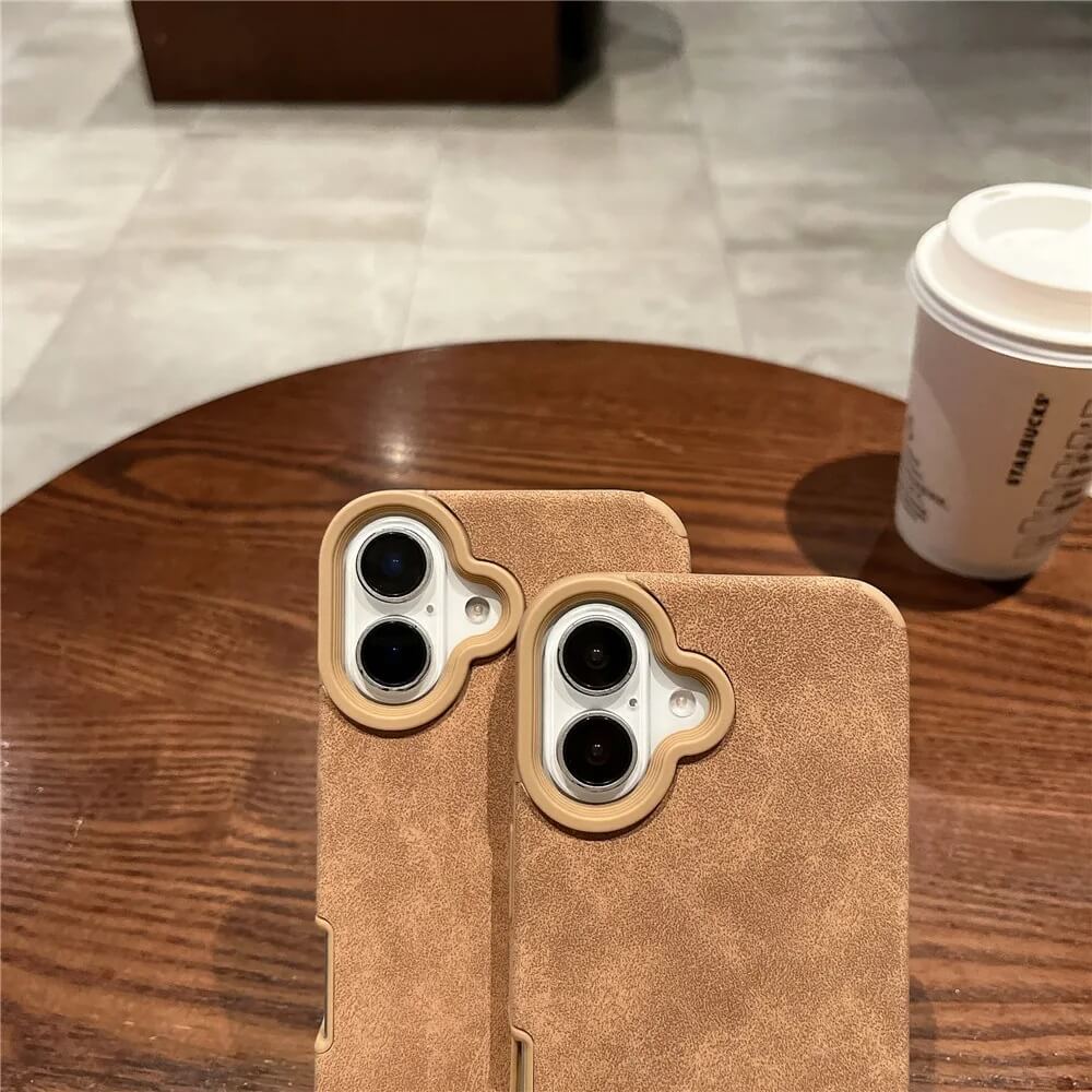 Luxurious Soft Brown Suede Shockproof Phone Case